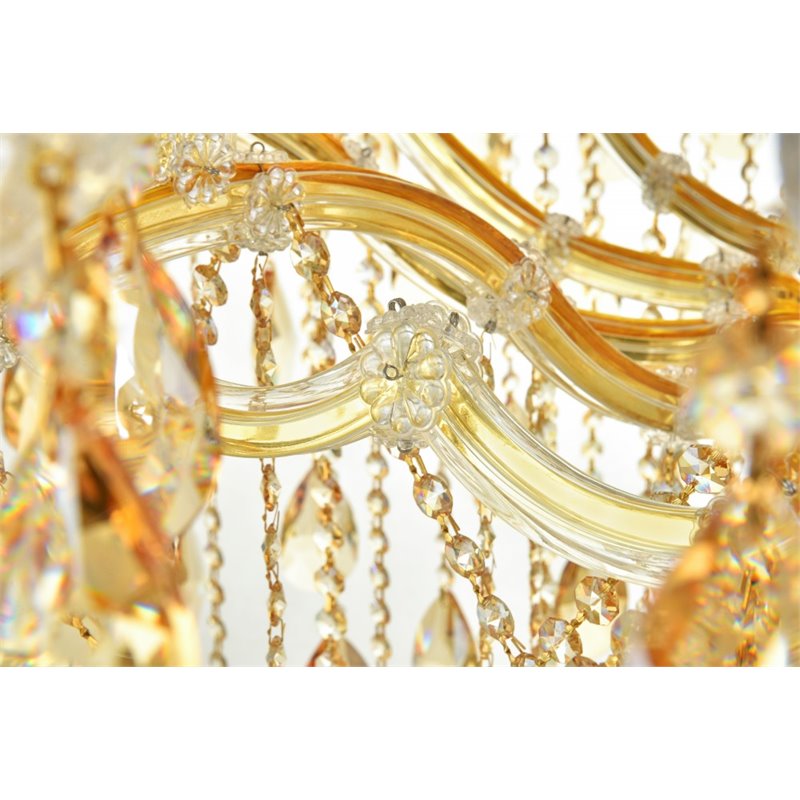 Elegant Lighting Maria Theresa 84 Light Royal Cut Crystal Chandelier in Gold