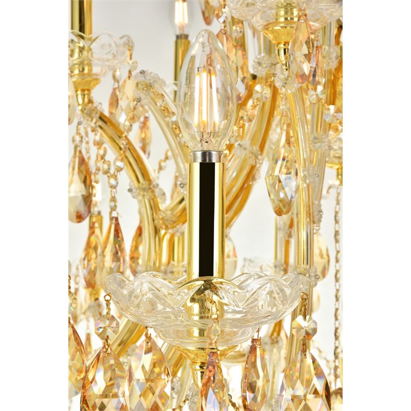 Elegant Lighting Maria Theresa 84 Light Royal Cut Crystal Chandelier in Gold
