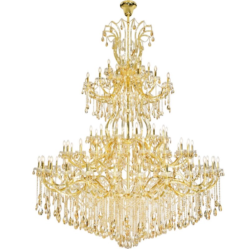 Elegant Lighting Maria Theresa 84 Light Royal Cut Crystal Chandelier in Gold