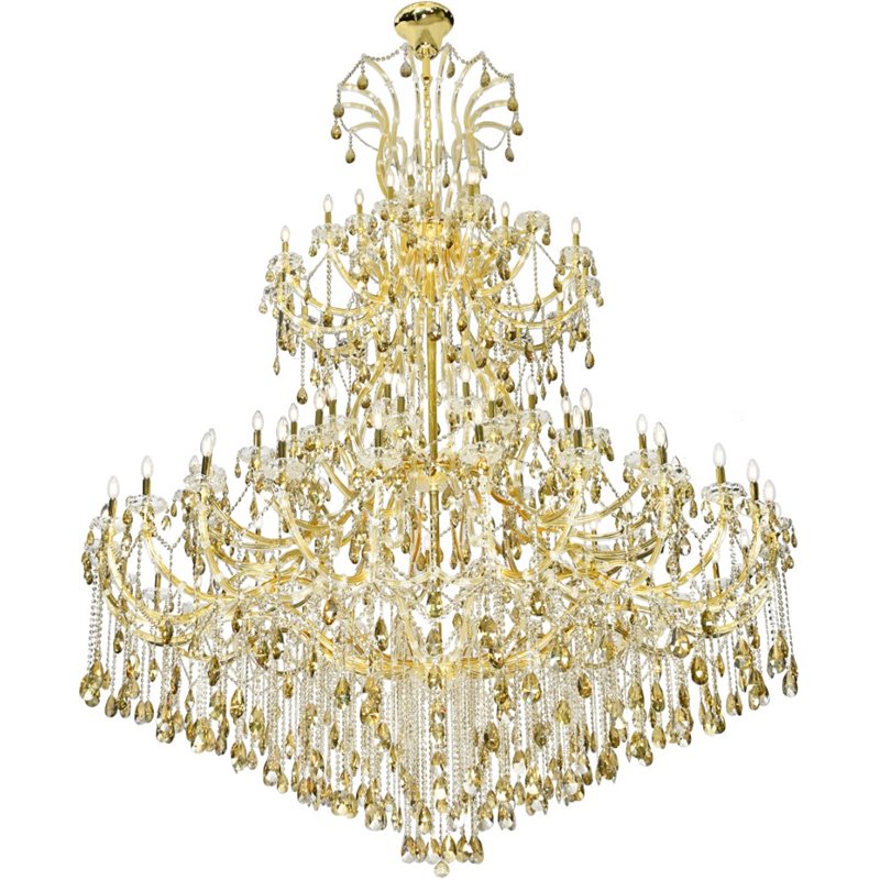 Elegant Lighting Maria Theresa 84 Light Royal Cut Crystal Chandelier in Gold
