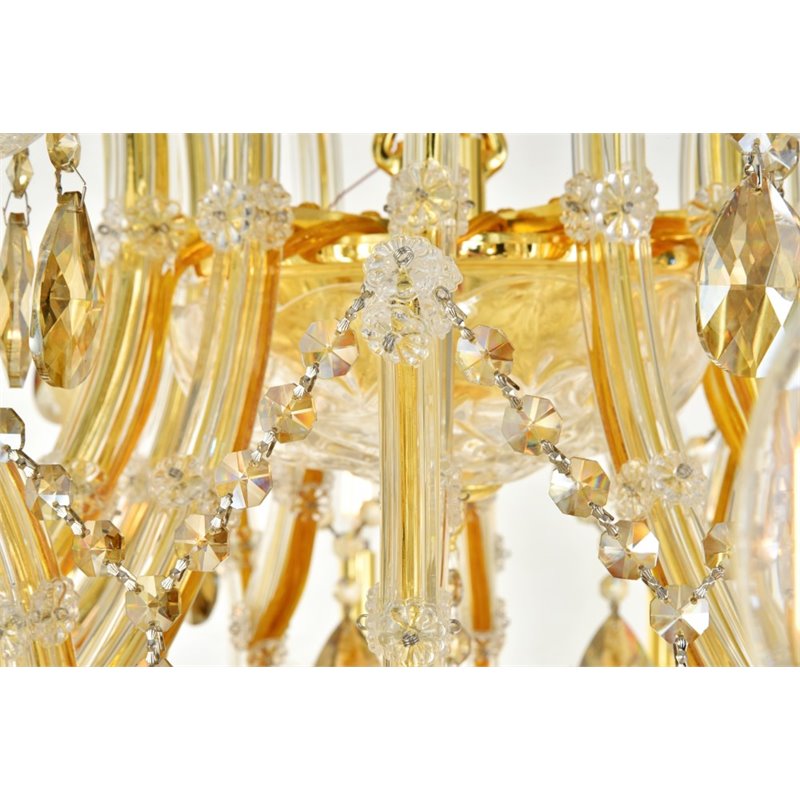 Elegant Lighting Maria Theresa 84 Light Royal Cut Crystal Chandelier in Gold