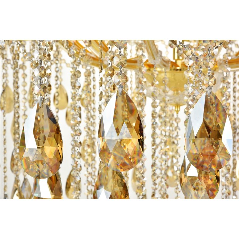 Elegant Lighting Maria Theresa 84 Light Royal Cut Crystal Chandelier in Gold