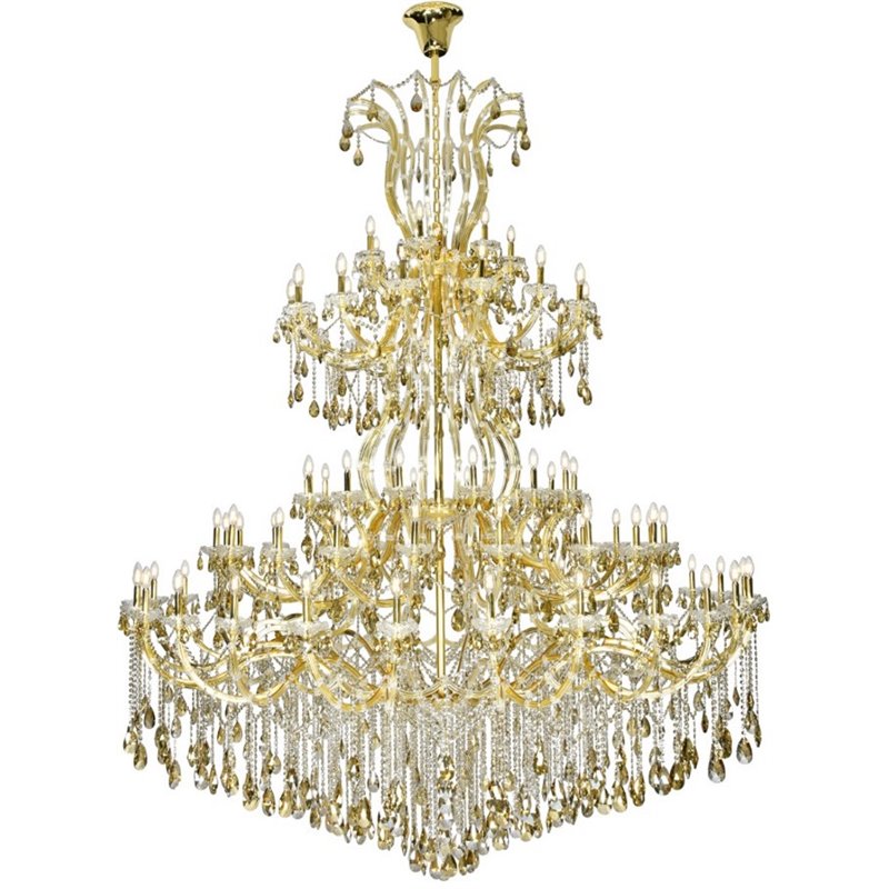 Elegant Lighting Maria Theresa 84 Light Royal Cut Crystal Chandelier in Gold