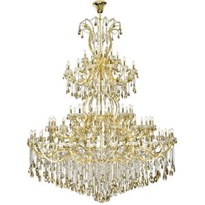 Elegant Lighting Maria Theresa 84 Light Royal Cut Crystal Chandelier in Gold