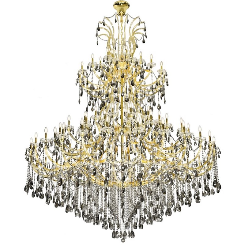 Elegant Lighting Maria Theresa 84 Light Royal Cut Crystal Chandelier in Gold