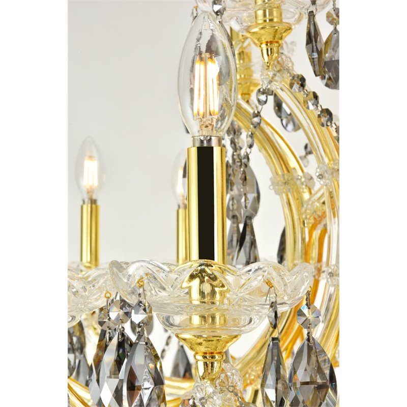 Elegant Lighting Maria Theresa 84 Light Royal Cut Crystal Chandelier in Gold