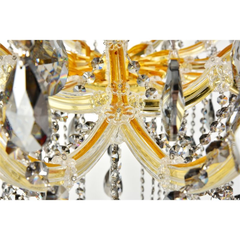 Elegant Lighting Maria Theresa 84 Light Royal Cut Crystal Chandelier in Gold