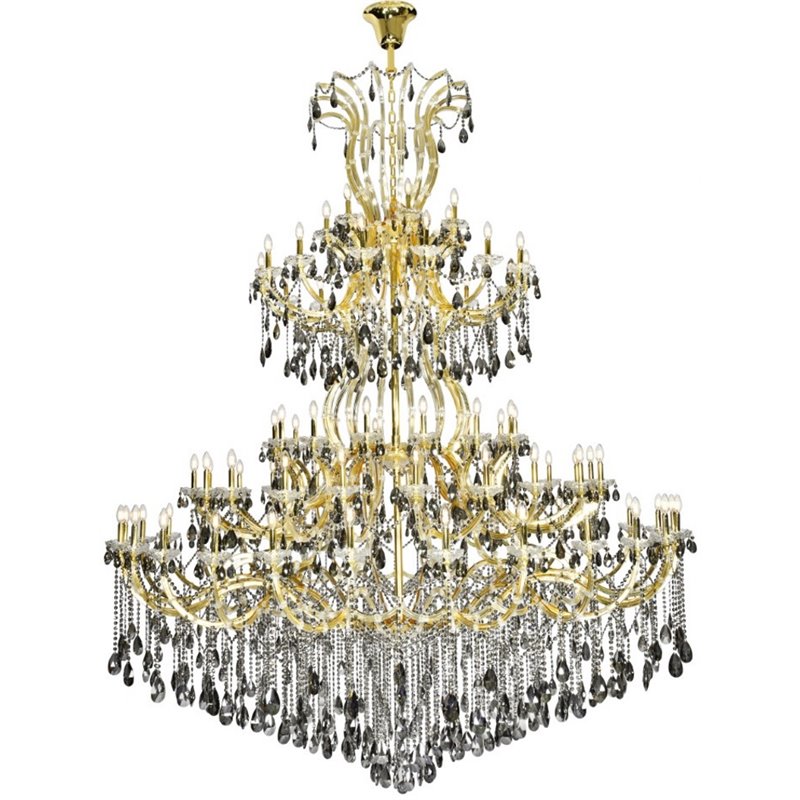 Elegant Lighting Maria Theresa 84 Light Royal Cut Crystal Chandelier in Gold