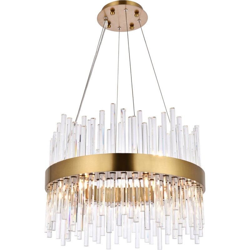 Elegant Lighting Dallas 14-Light Crystal & Metal Chandelier in Gold