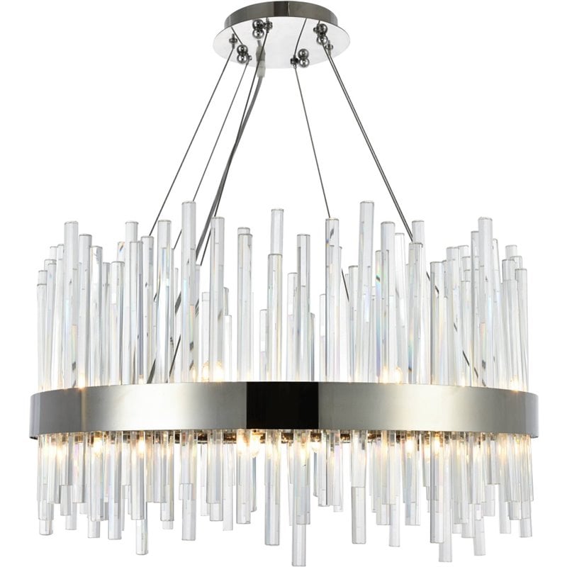 Elegant Lighting Dallas 16 Light Royal Cut Crystal Chandelier in Chrome