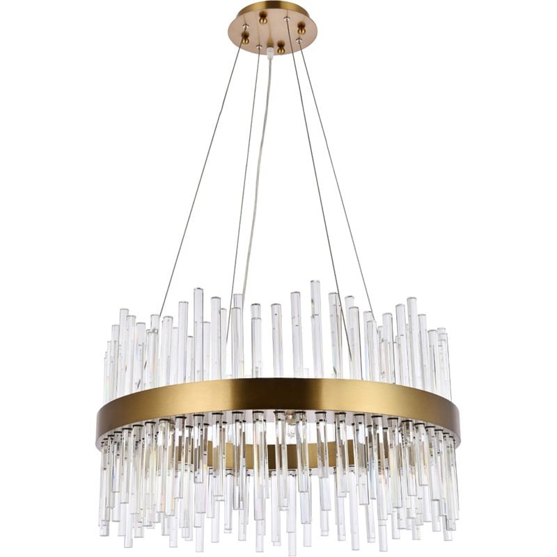 Elegant Lighting Dallas 16 Light Royal Cut Crystal Chandelier in Gold