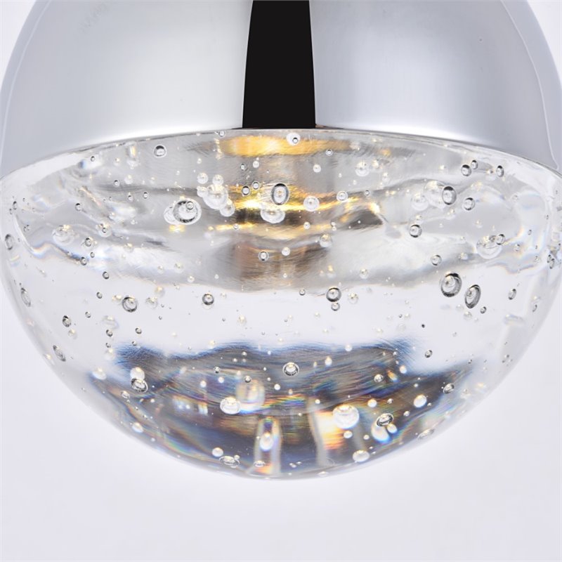Elegant Lighting Amherst 3 Light Clear LED Island Pendant in Chrome