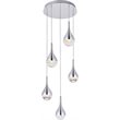Elegant Lighting Amherst 5 Light Clear LED Pendant in Chrome