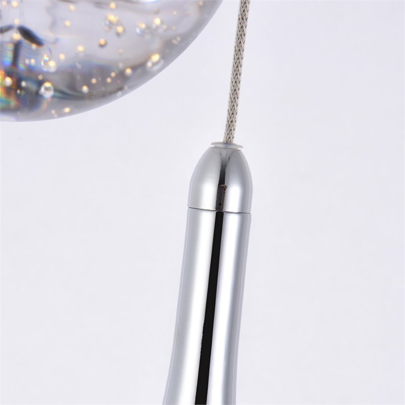 Elegant Lighting Amherst 5 Light Clear LED Pendant in Chrome