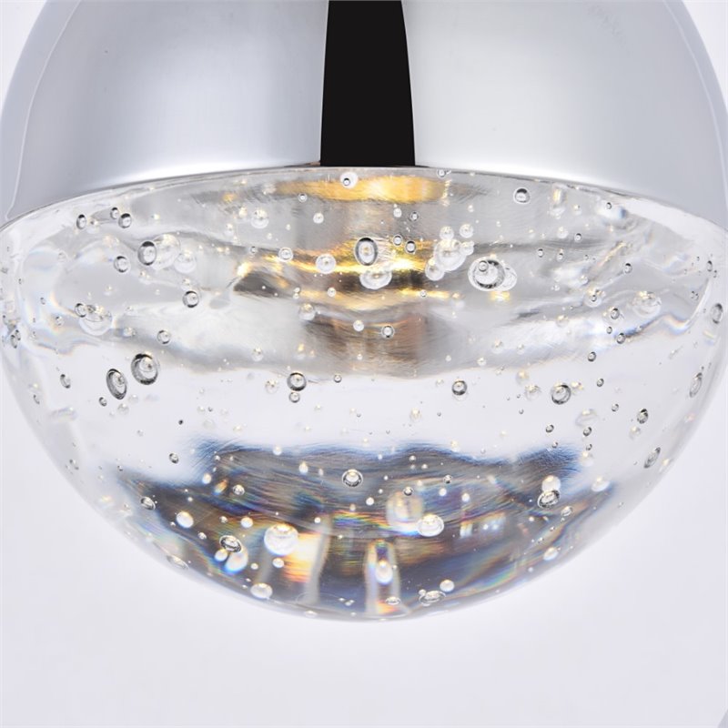 Elegant Lighting Amherst 5 Light Clear LED Pendant in Chrome