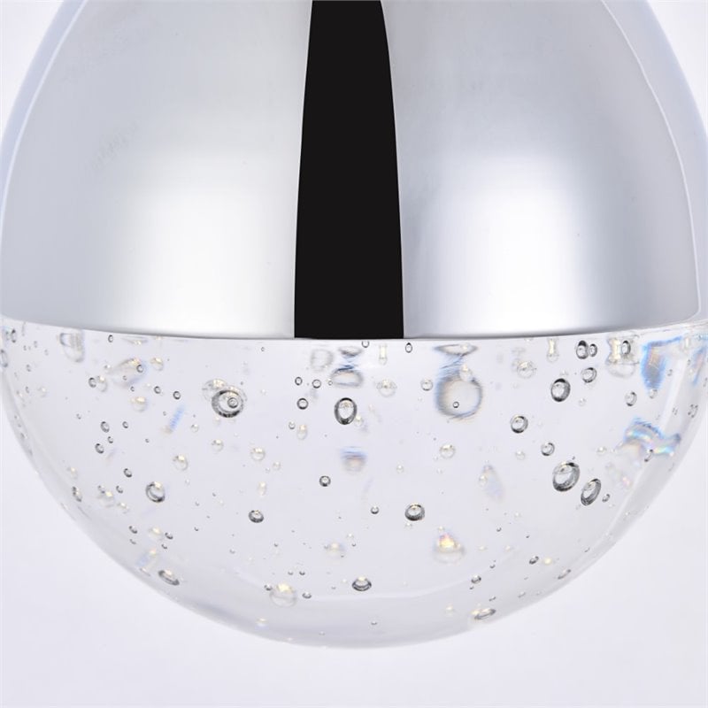 Elegant Lighting Amherst 5 Light Clear LED Pendant in Chrome