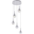 Elegant Lighting Amherst 5 Light Clear LED Pendant in Chrome