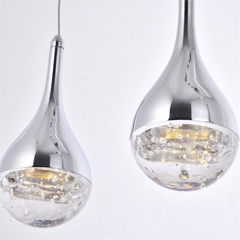 Elegant Lighting Amherst 5 Light Clear LED Island Pendant in Chrome