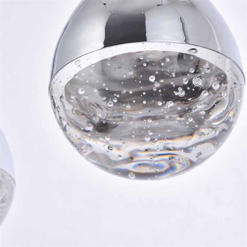 Elegant Lighting Amherst 5 Light Clear LED Island Pendant in Chrome