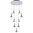 Elegant Lighting Amherst 9 Light Clear LED Pendant in Chrome