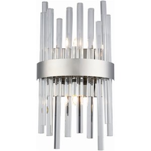 Elegant Lighting Dallas 2 Light Royal Cut Crystal Wall Sconce in Chrome