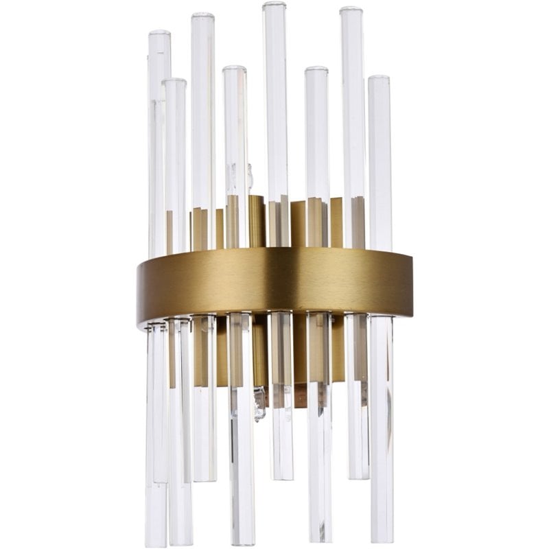 Elegant Lighting Dallas 2 Light Royal Cut Crystal Wall Sconce in Gold