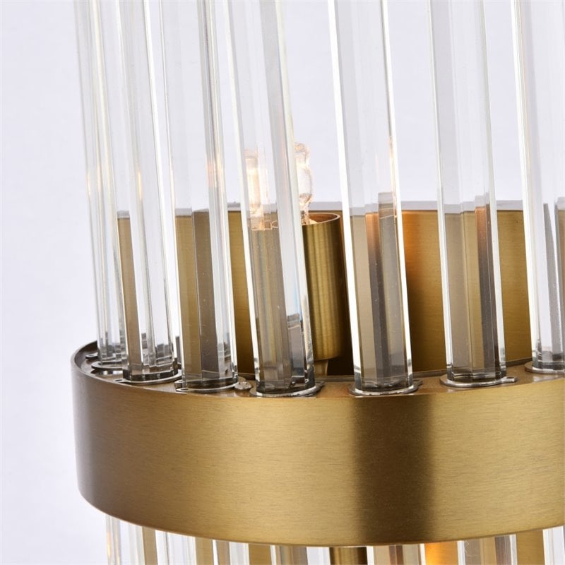 Elegant Lighting Dallas 2 Light Royal Cut Crystal Wall Sconce in Gold
