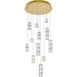 Elegant Lighting Polaris 12 Light Royal Cut Crystal LED Pendant in Gold
