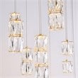 Elegant Lighting Polaris 12 Light Royal Cut Crystal LED Pendant in Gold