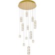 Elegant Lighting Polaris 12 Light Royal Cut Crystal LED Pendant in Gold