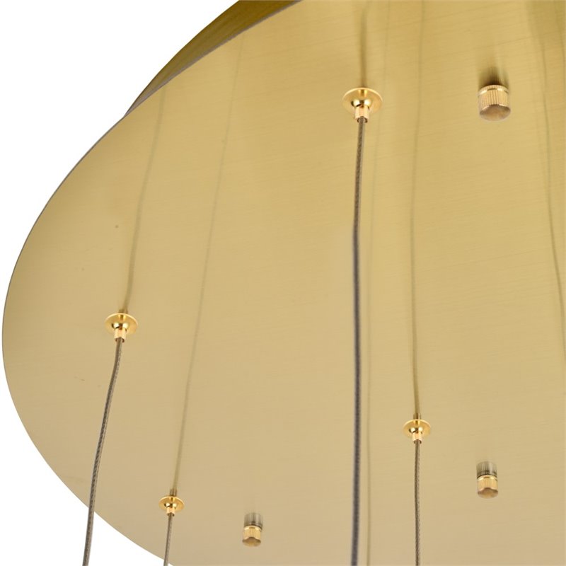 Elegant Lighting Polaris 16 Light Royal Cut Crystal LED Pendant in Gold