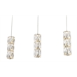 Elegant Lighting Polaris 3 Light Elegant Cut LED Island Pendant in Chrome