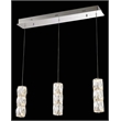 Elegant Lighting Polaris 3 Light Elegant Cut LED Island Pendant in Chrome