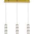 Elegant Lighting Polaris 3 Light Royal Cut Crystal LED Island Pendant in Gold