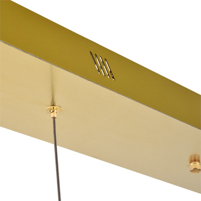 Elegant Lighting Polaris 3 Light Royal Cut Crystal LED Island Pendant in Gold