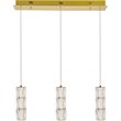 Elegant Lighting Polaris 3 Light Royal Cut Crystal LED Island Pendant in Gold