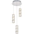 Elegant Lighting Polaris 3 Light Royal Cut Crystal LED Pendant in Chrome