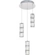 Elegant Lighting Polaris 3 Light Royal Cut Crystal LED Pendant in Chrome