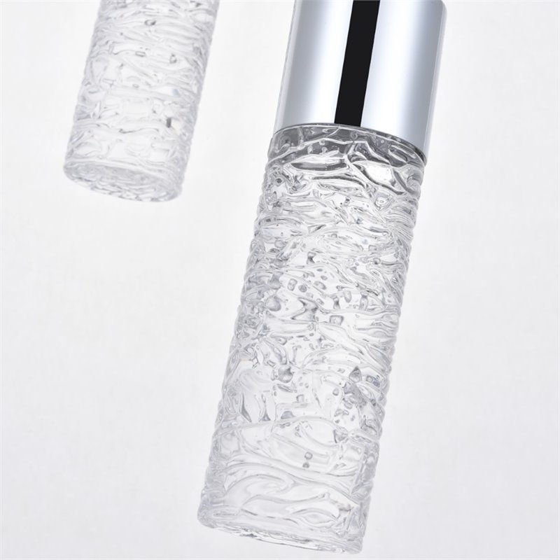 Elegant Lighting Constellation 3 Light Clear LED Pendant in Chrome