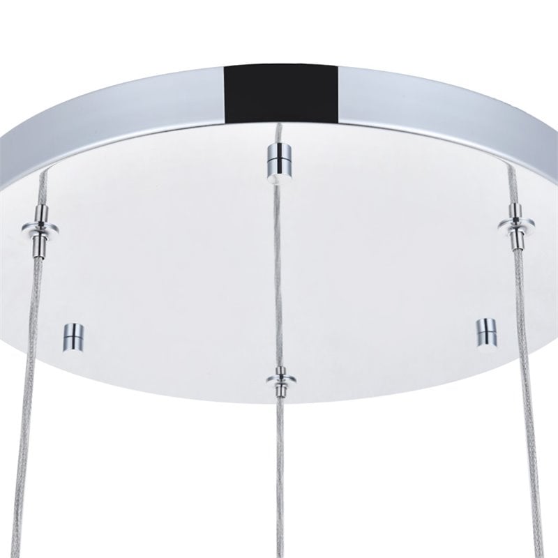 Elegant Lighting Constellation 3 Light Clear LED Pendant in Chrome