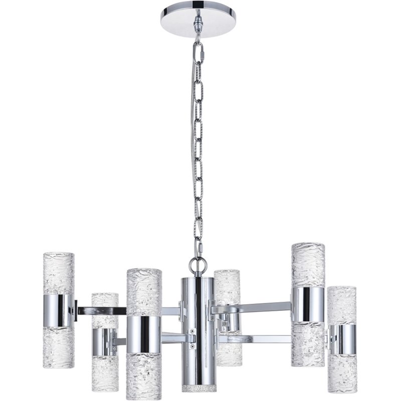 Elegant Lighting Vega 2 Tier 13 Light Clear LED Chandelier in Chrome