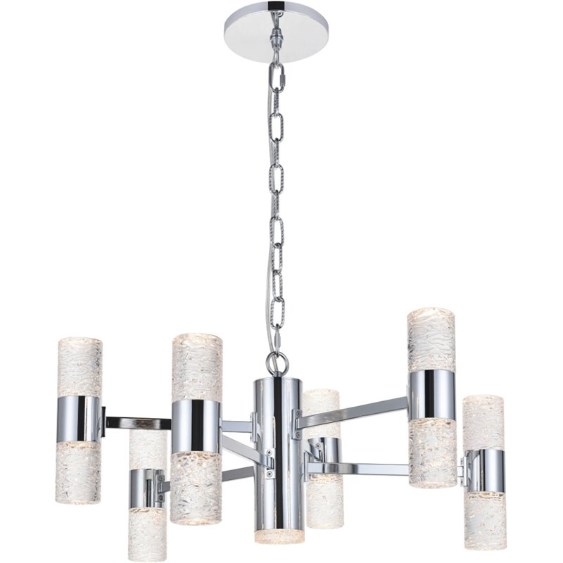Elegant Lighting Vega 2 Tier 13 Light Clear LED Chandelier in Chrome