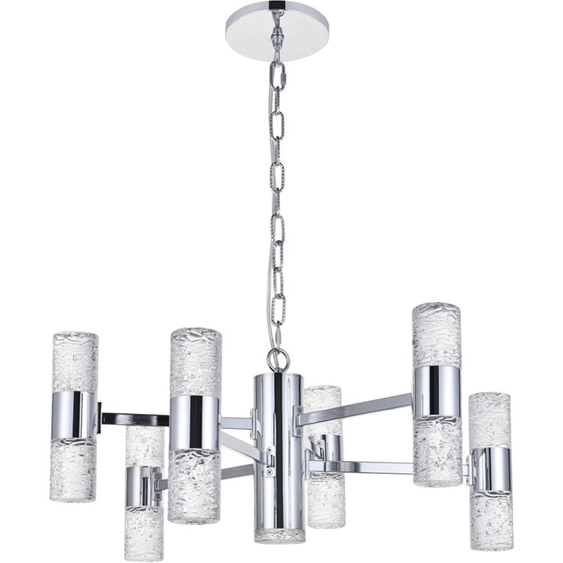 Elegant Lighting Vega 2 Tier 13 Light Clear LED Chandelier in Chrome