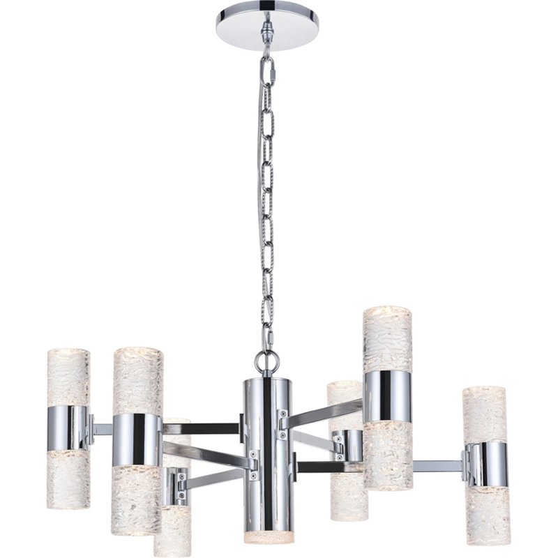 Elegant Lighting Vega 2 Tier 13 Light Clear LED Chandelier in Chrome