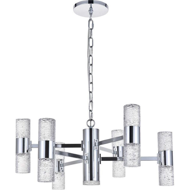 Elegant Lighting Vega 2 Tier 13 Light Clear LED Chandelier in Chrome