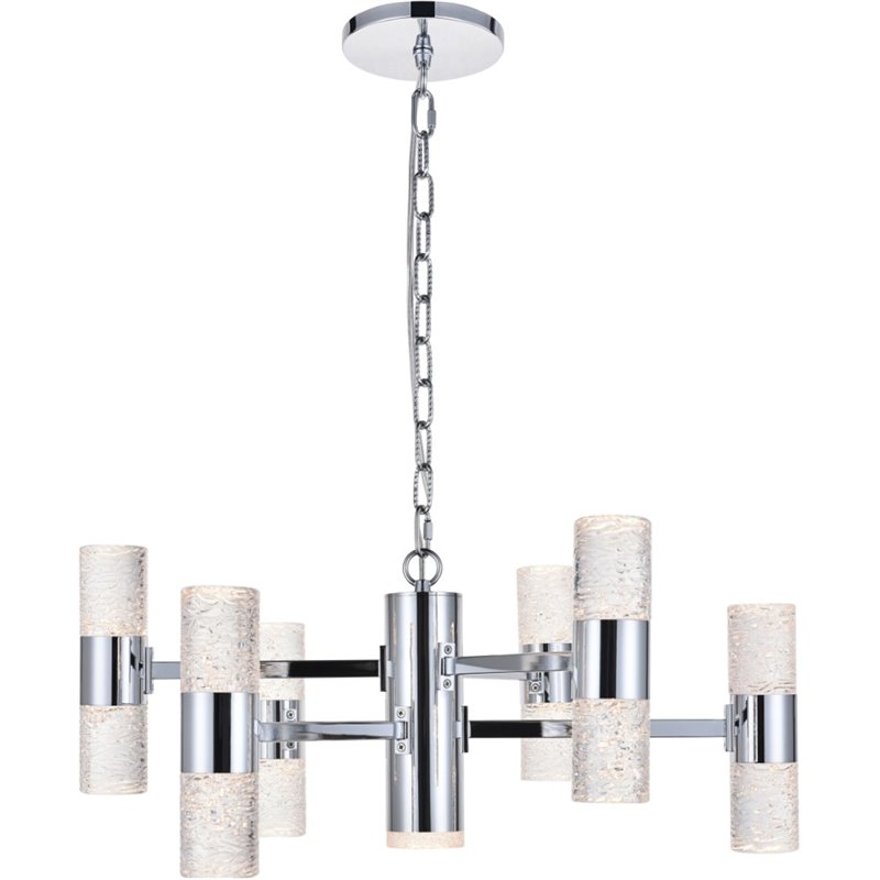 Elegant Lighting Vega 2 Tier 13 Light Clear LED Chandelier in Chrome