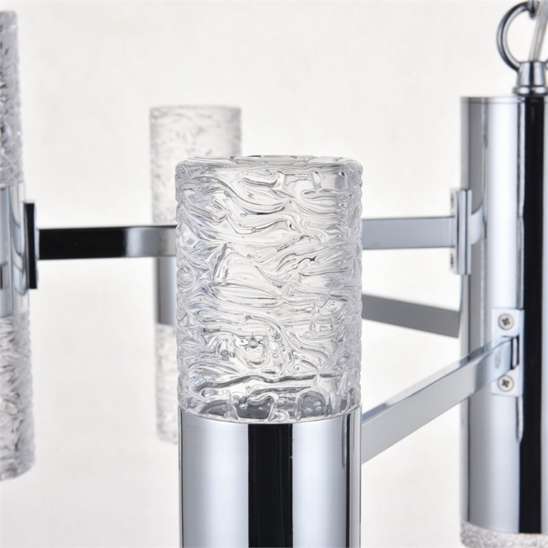 Elegant Lighting Vega 2 Tier 13 Light Clear LED Chandelier in Chrome