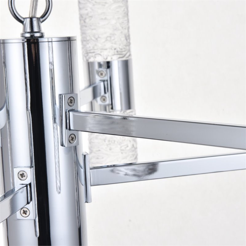 Elegant Lighting Vega 2 Tier 13 Light Clear LED Chandelier in Chrome