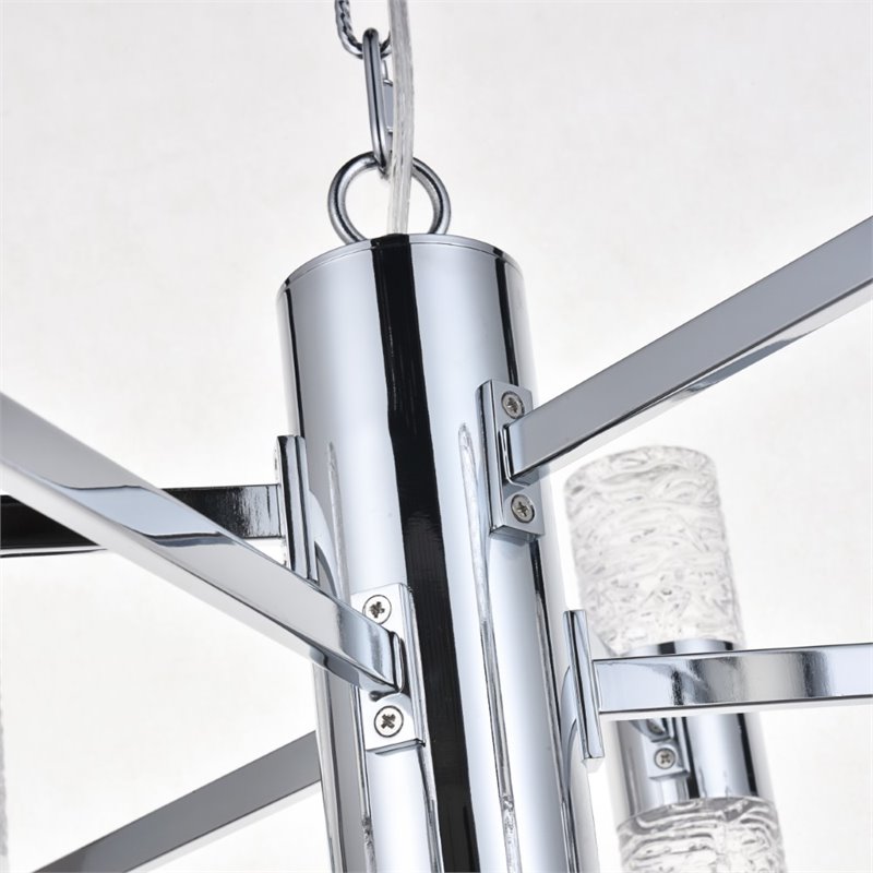 Elegant Lighting Vega 2 Tier 13 Light Clear LED Chandelier in Chrome