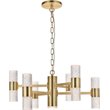 Elegant Lighting Vega 2 Tier 13 Light Clear LED Chandelier in Gold